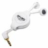 Ziplinq Retractable 3.5mm White Earbuds