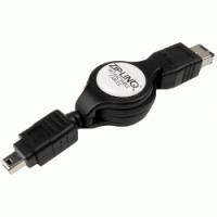 Retractable FireWire 6Pin to 4Pin Cable, BULK
