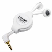 Ziplinq Retractable 3.5mm White Earbuds