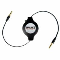 Retractable 3.5mm Black Audio Cable, ipod-iphone compatible, BULK