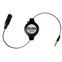 Retractable 3.5mm Black Audio Extension Cable