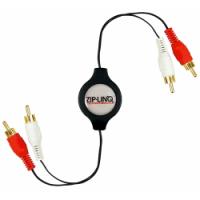 Retractable Stereo RCA Male to Male Cable, BULK