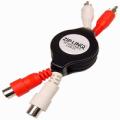 Retractable Stereo RCA Extension Cable