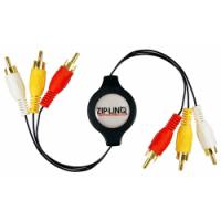 Retractable Audio/Video 3 RCA Cable, BULK