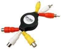Retractable Audio/Video 3 RCA Extension Cable