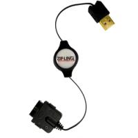 Retractable iPod Firewire Charge and Sync Cable, BULK