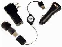 Retractable Samsung phone charger kit USB Cable, AC & DC Adapter 