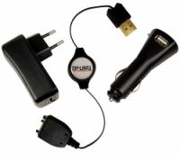 Retractable USB Palm Synch and Charge Euro Kit