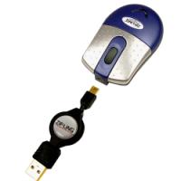 USB Mini Optical Mouse with Retractable Cable, BULK