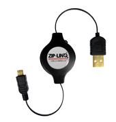 Retractable USB 2.0 A  Micro B Cable, M-M 48 inch