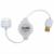 Retractable ipod-iphone USB Charge and Sync Cable, White, BULK